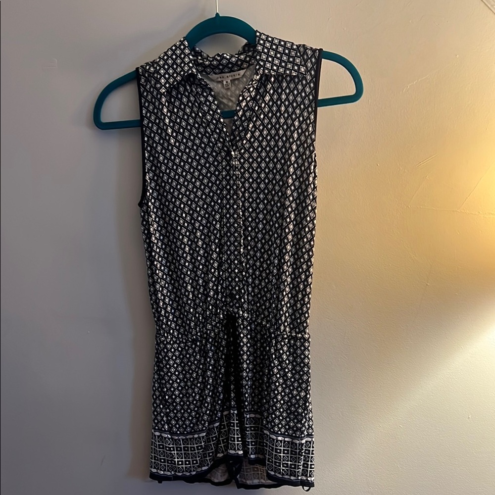 Black and White Sleeveless Romper